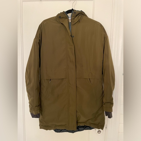 Athleta Vortex reversible down parka quilted jacket green, size XS - Picture 8 of 16